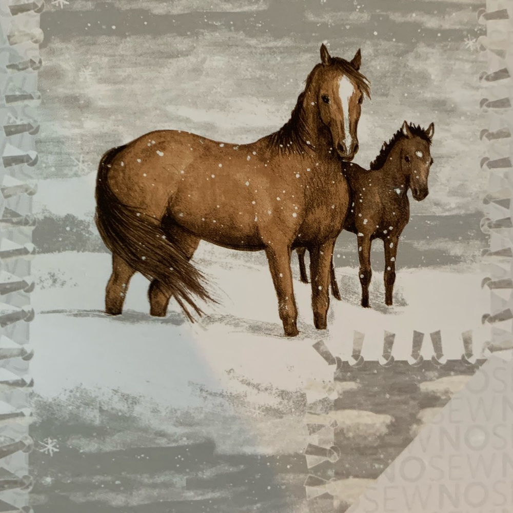 Winter horse 🐴 fleece throw blanket